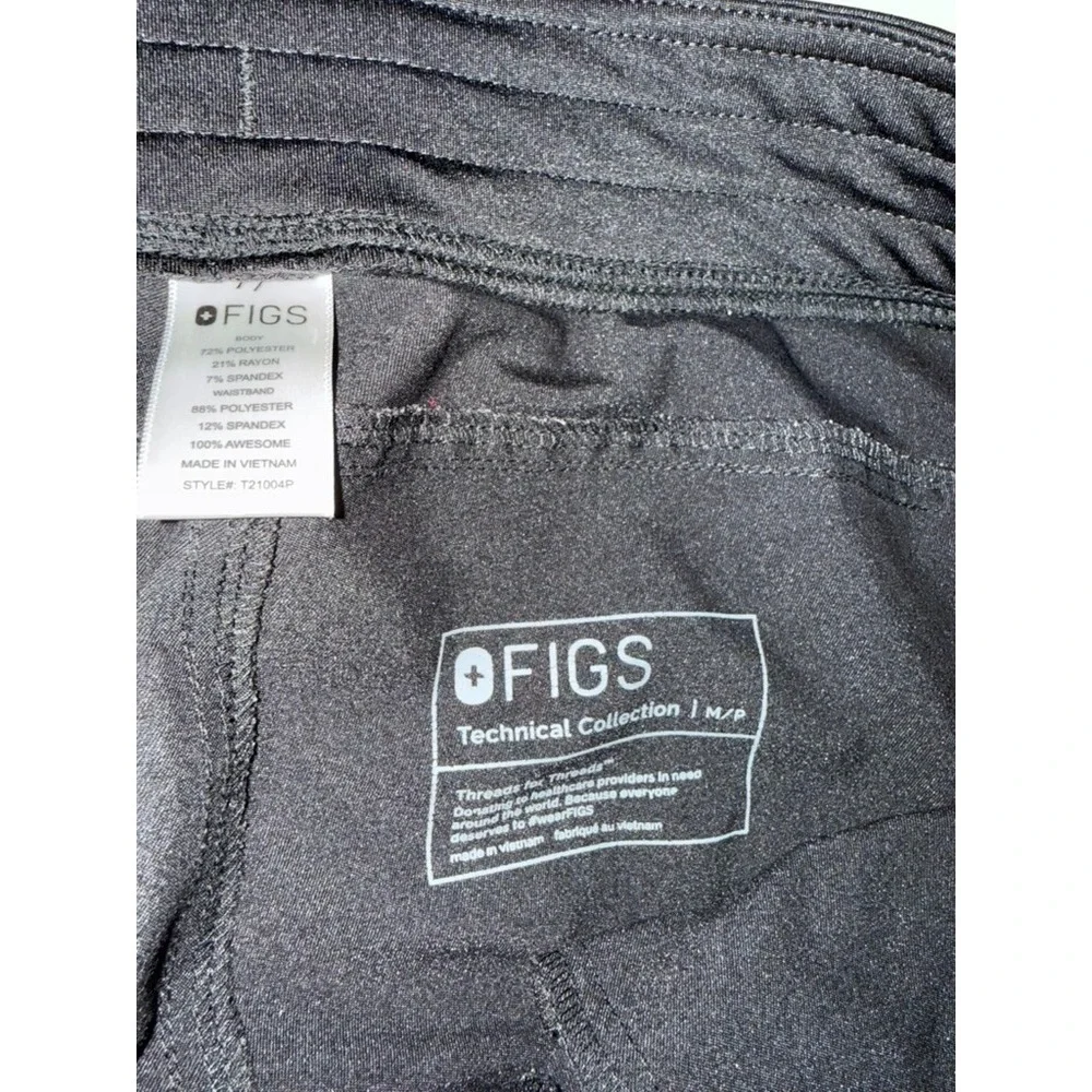 FIGS UNISEX Black Technical Scrub Pants Style M/P Medical Healthcare Scrubs